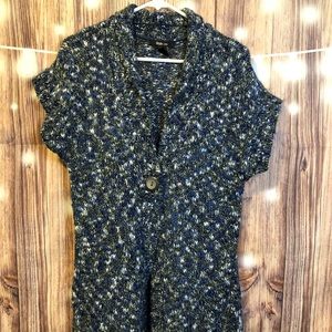 Long Multi Color Sweater w/one button closure